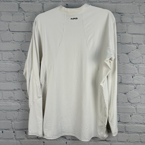 NRS Men's H2Core Rashguard‎ Long-Sleeve UPF 50+ Pullover Shirt, Size XXL, White - Picture 8 of 13